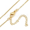 Brass Micro Pave Clear Cubic Zirconia Pendant Box Chain Necklaces for Women NJEW-U015-08G-03-3