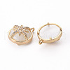 Brass Micro Pave Clear Cubic Zirconia Charms KK-Q765-017-NF-2