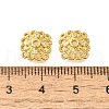 Flower Brass Clear Cubic Zirconia Bead Caps KK-V008-01G-3