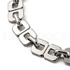 304 Stainless Steel Square Link Chains Bracelets for Men & Women BJEW-D042-14P-2