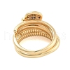 Brass Micro Pave Cubic Zirconia Boy Open Cuff Rings Set for Women RJEW-U002-12G-2