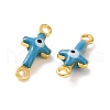 Brass Enamel Connector Charms KK-J302-08G-07-3