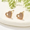 Brass Micro Pave Clear Cubic Zirconia Stud Earrings for Women EJEW-G428-25G-05-2