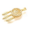 Brass Micro Pave Cubic Zirconia Pendants ZIRC-D275-05G-2