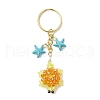 Glass and Synthetic Turquoise Turtle keychains KEYC-MZ00040-01-2