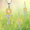 Alloy Pendant Necklaces & Stud Dangle Earrings Sets FS-WG60DFE-02-1