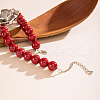 Acrylic Round Beaded Flower Pendant Necklaces with Alloy End Chains FS-WGEE4D6-01-3