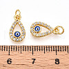 Brass Micro Pave Cubic Zirconia Charms KK-N257-14G-3