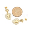 Brass Micro Pave Clear Cubic Zirconia Dangle Stud Earrings for Women EJEW-F352-05G-02-3