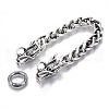 Men's Alloy Wheat Chain Bracelets BJEW-T014-08AS-6