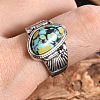 Fashionable Alloy & Turquoise Finger Rings FS-WGDFDBB-03-2