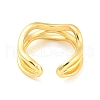 Hollow Wave Brass Open Cuff Rings RJEW-Q781-14G-3
