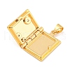 Rack Plating Brass Micro Pave Cubic Zirconia Locket Pendants KK-Z048-04G-2