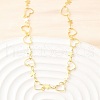 Brass Heart Star Link Chain Necklaces for Women NJEW-D314-02G-1