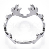 Non-Tarnish 304 Stainless Steel Deer Antler Adjustable Ring for Women X-RJEW-T027-06P-4