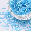 Transparent Colours Rainbow Glass Bugle Beads TSDB6MM163-1