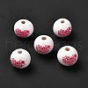 Printed Wood European Beads WOOD-F011-04A-1