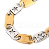 201 Stainless Steel Mariner Star Link Chain Bracelets BJEW-B078-57GP-2