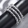 Natural Quartz Crystal Round Beaded Multi-strand Bracelets for Men Women BJEW-G743-02C-1