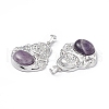 Natural Amethyst Pendants G-H283-01X-4