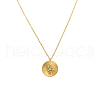 925 Sterling Silver Flat Round with Snake Pendant Necklaces Creative Design Collarbone Jewelry UA4626-1-4