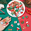 SUNNYCLUE 96Pcs 16 Styles Christmas Opaque Resin Cabochons RESI-SC0005-62-3