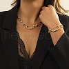 Oval Alloy & Aluminum Link Chain Necklaces & Link Bracelets Sets FS-WG10066-01-2