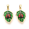 Brass Enamel Pendants KK-N257-59G-1