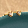 304 Stainless Steel Clear Cubic Zirconia Stud Earrings STAS-E502-02G-01-1