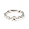 Clear Cubic Zirconia Initial Letter Adjustable Ring RJEW-C052-01P-C-2