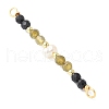 Faceted Round Natural Labradorite & Black Spinel & Potato Natural Cultured Freshwater Pearl Beaded Connector Charms PALLOY-JF03531-07-2