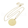 Flat Round 304 Stainless Steel Pendant Necklaces NJEW-M096-28G-2
