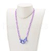 Personalized Opaque Acrylic Cable Chain Necklaces NJEW-JN03432-04-4