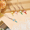 GOMAKERER 5pcs 5 styles Ceramic Lucky Cat Small Pendant Mobile Phone Decoration HJEW-GO0001-08-4