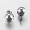 Tarnish Resistant Original Color Ball Charms 304 Stainless Steel Round Pendants X-STAS-E037-2-2