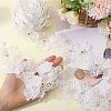 Double Layer Polyester 3D Flower Lace Trim Ribbon with Rhinestone OCOR-WH0097-73A-3