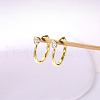 S925 Sterling Silver Clear Cubic Zirconia Hoop Earrings PR5334-2
