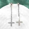 201 Stainless Steel Dangle Stud Earrings EJEW-P314-01B-P-1