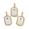 Rack Plating Brass Micro Pave Cubic Zirconia Pendants KK-U032-90G-03-1