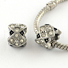 Column Enamel Style Smooth Surface 304 Stainless Steel Rhinestone Bead STAS-R081-38B-1