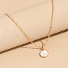 Alloy White Enamel Disc with Initial Pendant Necklaces for Women WG552C5-12-1