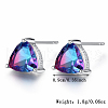 S925 Sterling Silver Cubic Zirconia Triangle Stud Earrings CX8701-2
