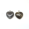 Heart Natural Grey Agate Pendants G-Q355-20-2
