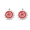 304 Stainless Steel Red Enamel Pendants STAS-M102-66P-1