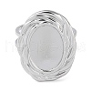 Non-Tarnish 304 Stainless Steel Open Cuff Ring Components STAS-Q308-05P-2