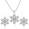 Snowflake Alloy Crystal Rhinestone Pendant Necklaces & Stud Earrings Sets FS-WGBFA9B-02-2