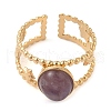 Oval Natural Amethyst Finger Rings RJEW-Z057-11G-04-2