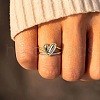 2Pcs Heart Alloy Finger Rings for Women FS-WG57BD0-05-4