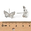 Brass Micro Pave Clear Cubic Zirconia Stud Earring Findings KK-C107-10P-3