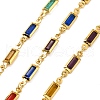 Brass Glass Rectangle Link Chains CHC-R001-01G-05-1